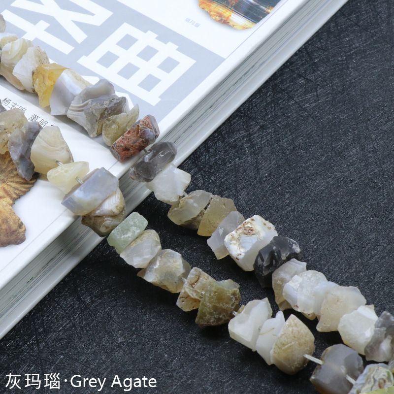 Perfuração de minério de pedra ágata de cristal fluorita, minério de lã com acessórios irregulares de contas soltas DIY