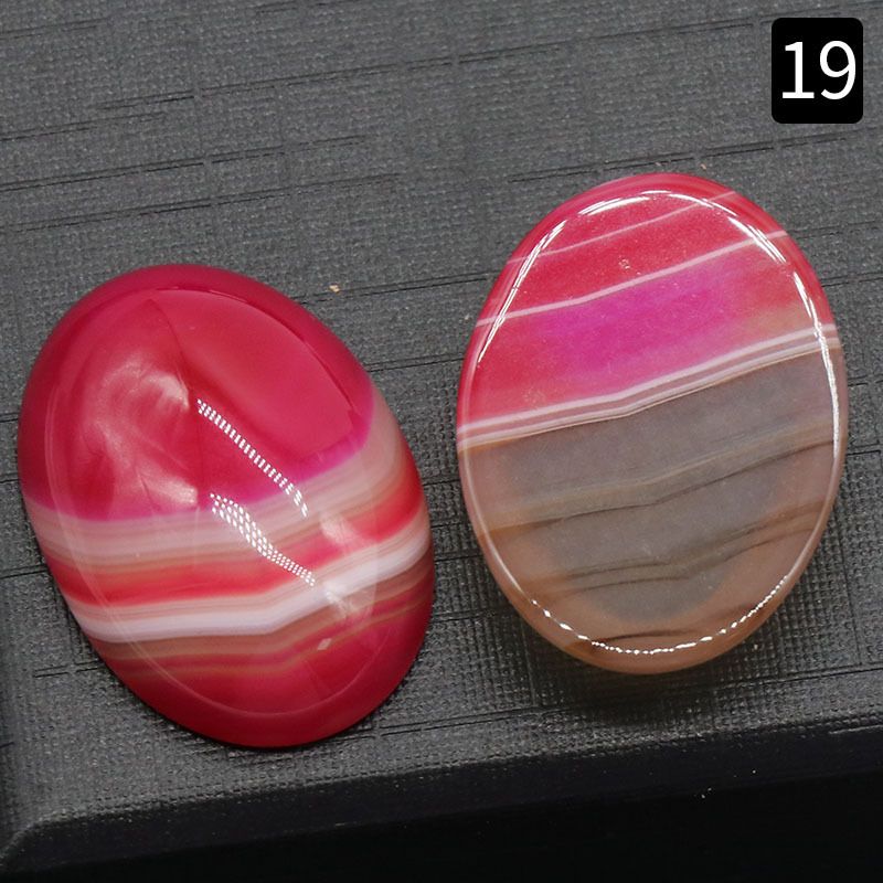 1229-18 × 25 Superfície do anel em forma de ovo Cristal natural único arco geométrico DIY jóias incrustadas com acessórios de pedra solta