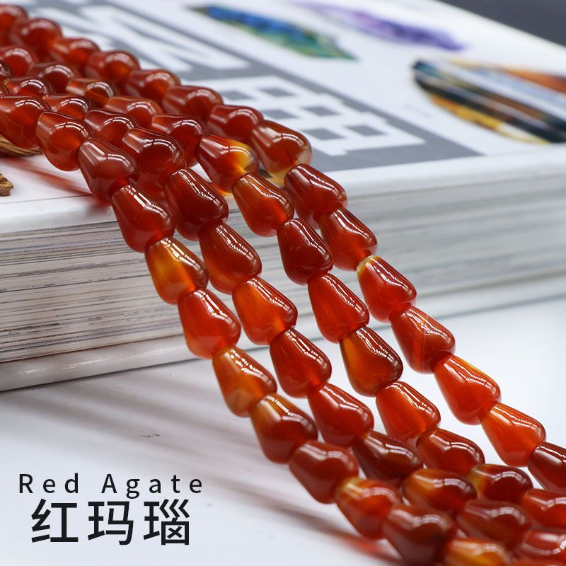 Ágata de cristal natural pedra semi-preciosa 7 * 9 gota de água contas soltas brincos de colar de mão DIY acessórios de material de jóias