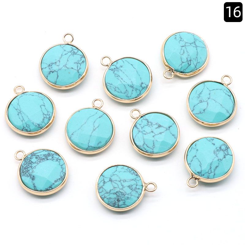 1381-Pingente de seção redonda com bainha de cristal natural pendurado único pingente redondo de pulseira DIY colar material de jóias