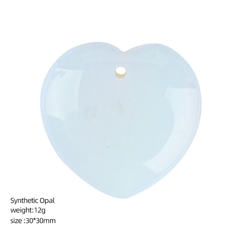 Pingente de amor de cristal natural perfurado de 30Mm, ágata gravada em forma de coração em pó de cristal de pêssego coração trançado colar acessórios