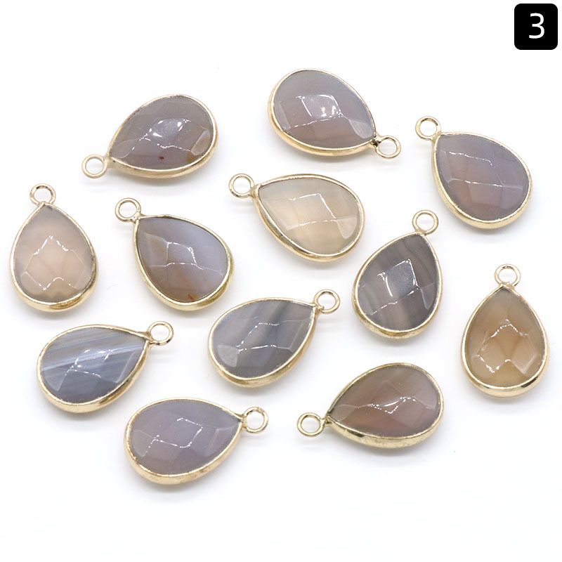 1375-Pingente de gota de água com bainha de cristal natural pendurado pingente de gota de água DIY pulseira colar material de jóias