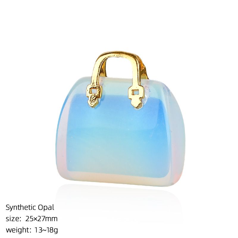 Pingente de saco de ágata de jade natural transfronteiriço paisagismo criativo colar DIY gravura cristal mini bolsa ornamento