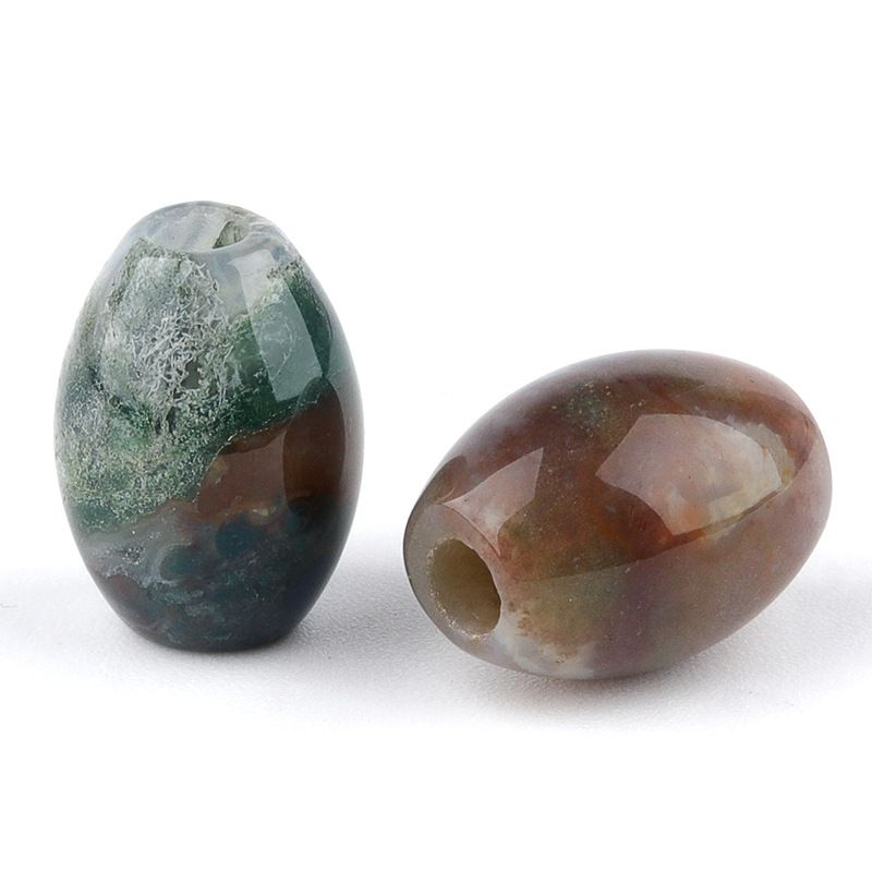 2323-Grânulos de Buraco Grande Grânulos Soltos de Cristal 13x18 Buraco 4mm Grânulos de Arroz Pedra de Ágata Grânulos Soltos DIY Acessórios de Jóias