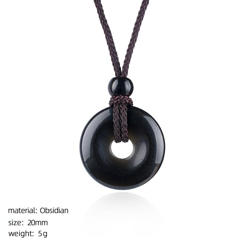 Colar de fivela de segurança de ágata de cristal 20Mm Nova pedra natural chinesa gravada em volta de ágata pingente de fivela de segurança nostálgica
