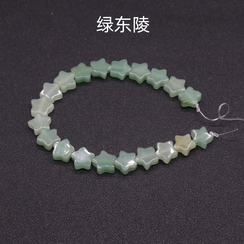 254-Cristal em pó estrela de cinco pontas, estrela de ágata contas soltas DIY pulseira de pedra natural artesanal brincos acessórios de jóias materiais