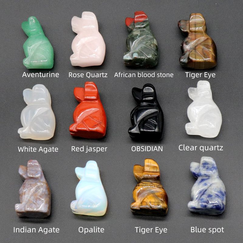 1606 a 1in filhote de cachorro ágata cristal pedra mini escultura animal pequeno pedra semi-preciosa artesanato cão pequeno ornamento