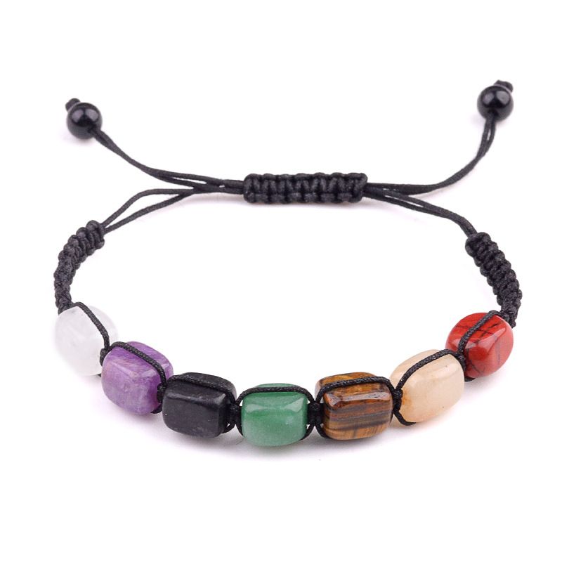 2134-Cristal Artesanato Cristal Natural Pulseira Colorida Cascalho Hexagonal Pilar Pirâmide Conjunto de Pêndulo