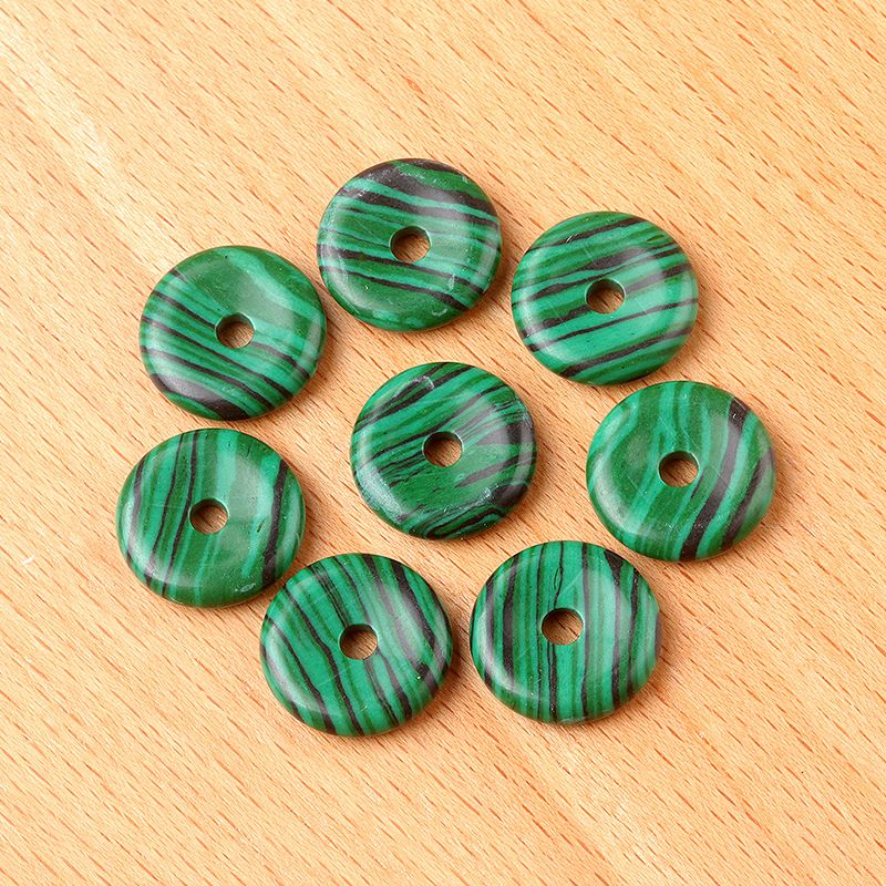 1641-12 ~ 16mm fivela de segurança, pingente de donut de pedra de ágata de cristal, anel de furo grande acessórios de jóias DIY