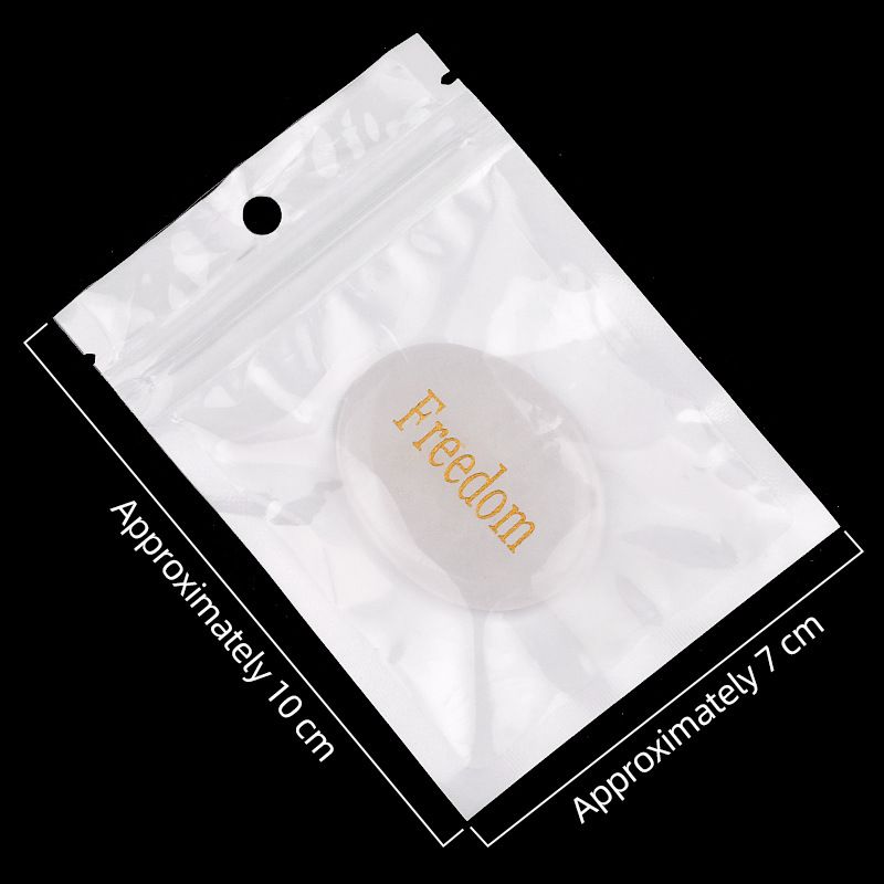 2182-Freedom Letras de cristal branco para aliviar as preocupações Pedra do polegar DIY adesivo de geladeira Tabuletas de aromaterapia para carro