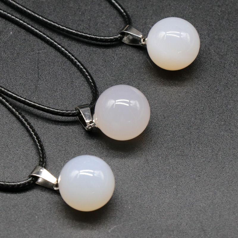 1578 um pingente de bola redonda de 16 mm, pingente de bola de pedra semipreciosa de ágata de cristal natural trabalho em andamento decoração de colar DIY