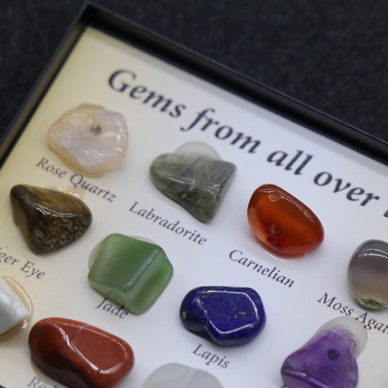 15 Minijoias de Ágata de Cristal, Pedra de Polimento de Rocha Mineral de Minério, Minério de Caixa de Ensino de Geologia
