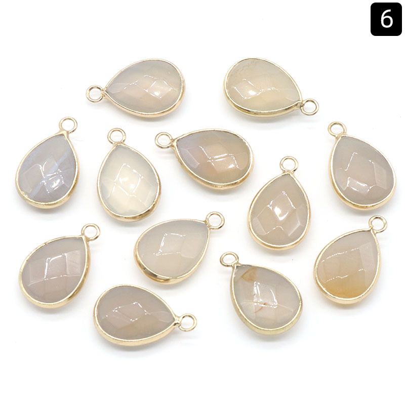1375-Pingente de gota de água com bainha de cristal natural pendurado pingente de gota de água DIY pulseira colar material de jóias