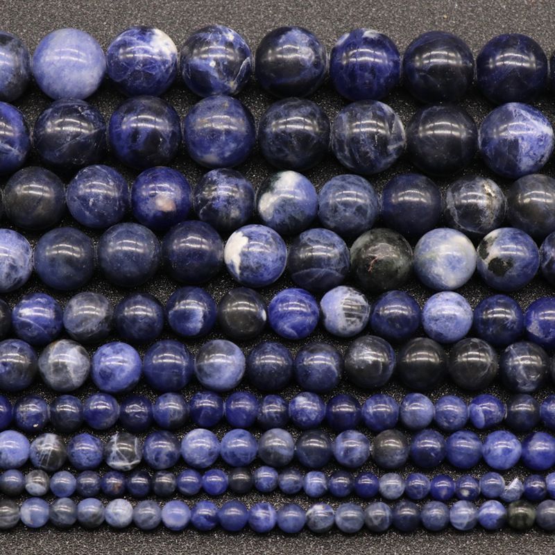 199-Sodalite sodalite contas redondas padrão azul contas soltas DIY pulseira de contas colar acessórios de jóias trabalho em andamento