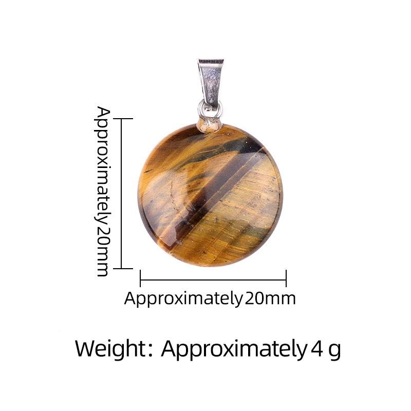 1821-20Mm cristal ágata jade redondo pingente plano, pingente de disco de pedra semipreciosa acessórios de jóias DIY