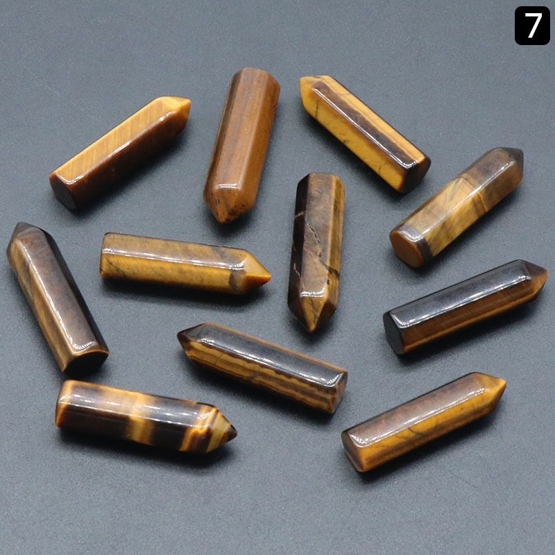 1267Coluna exagerada pedra natural semipreciosa coluna hexagonal pontiaguda simples não porosa 8x30 bala acessórios DIY