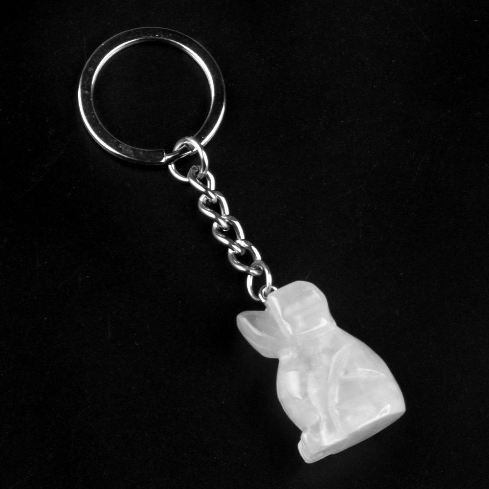 1951 - Chaveiro de Filhote de Cristal Ágata Animal Entalhado Pingente Atacado Transfronteiriço
