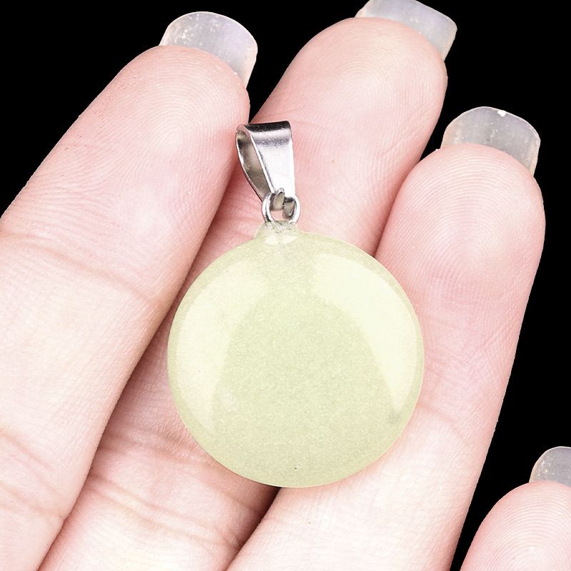 1821-20Mm cristal ágata jade redondo pingente plano, pingente de disco de pedra semipreciosa acessórios de jóias DIY