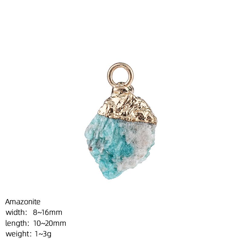 Pingente de pedra bruta de cristal natural transfronteiriço DIY colar brincos pulseira de prata dourada pedra áspera acessórios de ágata irregular