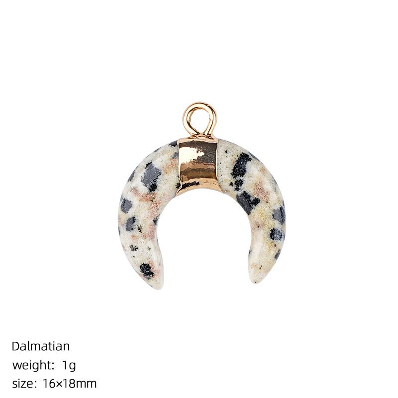 1440 Pingente de lua de cristal natural artesanal pulseira colar brincos dourados único pendurado tipo C chifre de pedra natural