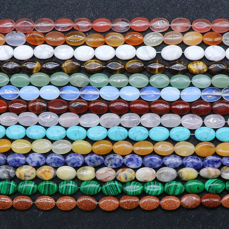 Agate cristal pedra semi-preciosa 10 * 14mm oval ovo frisado contas soltas DIY pulseira colar acessórios de jóias