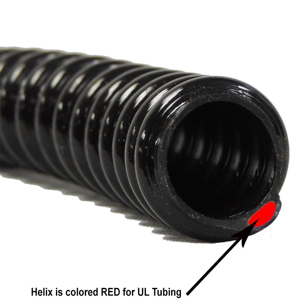 1-1/2 in. Dia x 100 ft. UL Sizing Black Non Kink, Corrugated, Flexible PVC Pond Tubing