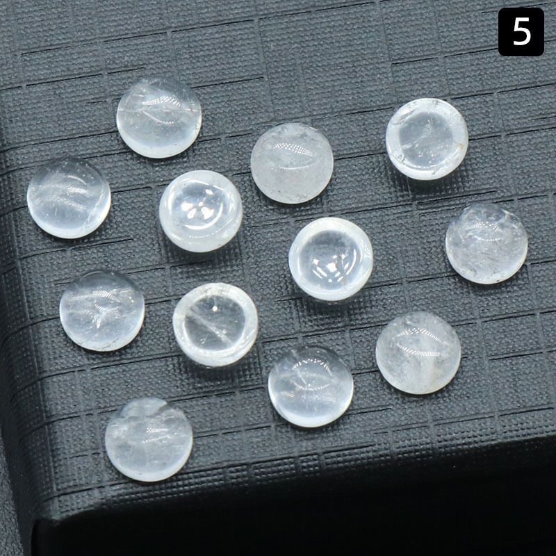 Superfície de anel redonda de 1246-6Mm, superfície de cristal natural única curva redonda geométrica DIY jóias incrustadas com acessórios de pedra solta