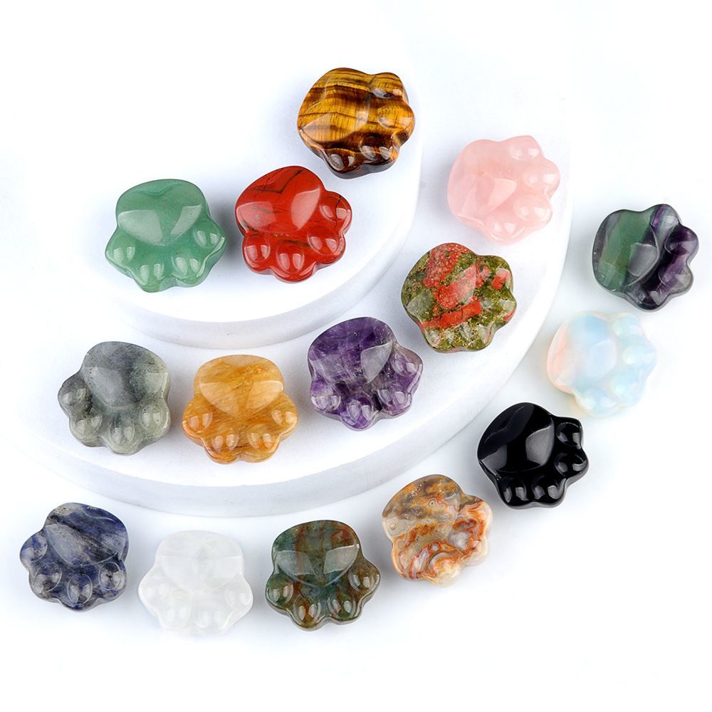 Cristal natural pedra semipreciosa ametista gravada garra de gato urso pata enfeite criativo presente decorativo