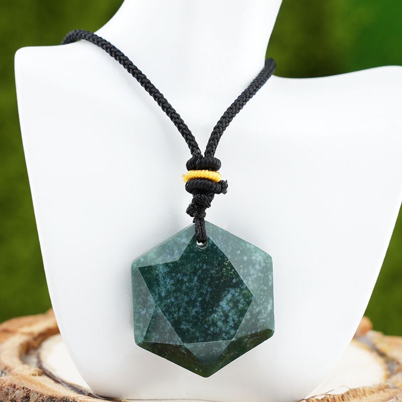Pingente de hexagrama de cristal natural, pedra olho de tigre ametista, colar de pedra semipreciosa de cristal branco, pingente de joias.