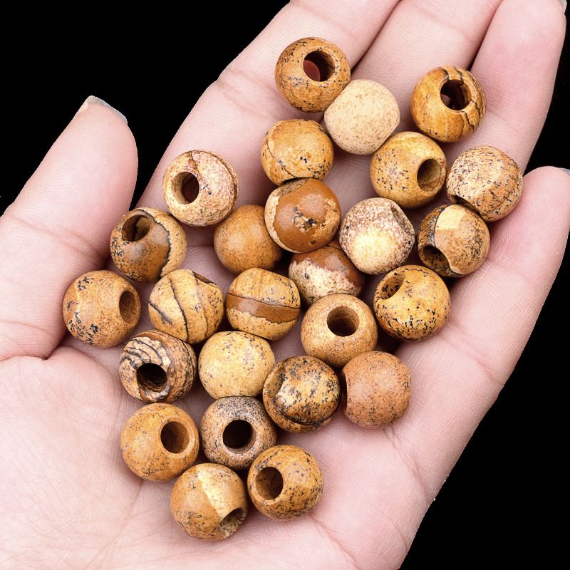 317 - Contas de Grandes Furos, Contas Soltas de Ágata Cristalina, 12mm, 5mm, Contas Soltas de Pedra Natural de Grandes Furos, Materiais de Joias DIY Atacado