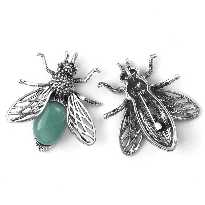 Pingente de broche de abelha 1650-48Mm de uso duplo, incrustado em liga de cristal ágata meio tesouro Pingente de broche de joias
