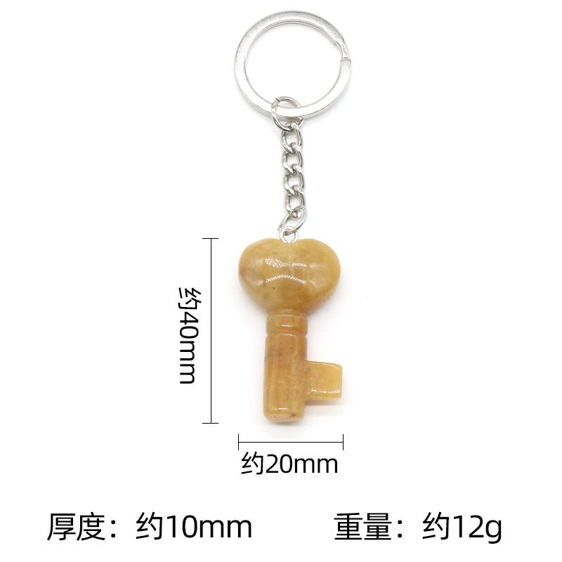 1569 - Chaveiro de Coração de Cristal Natural Chaveiro de Coração Pingente de Fechadura em Forma de Coração DIY Acessório Criativo de Pingente