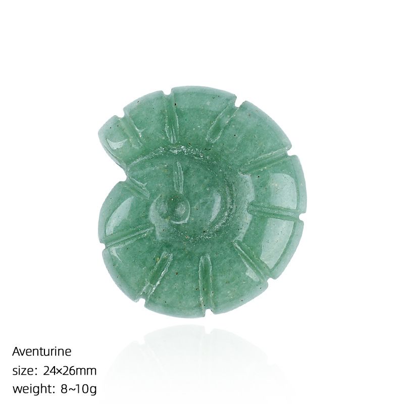2422 Concha de cristal natural gravura tridimensional dupla face ornamento de micro-paisagem doméstica em forma de caracol concha de gema não porosa