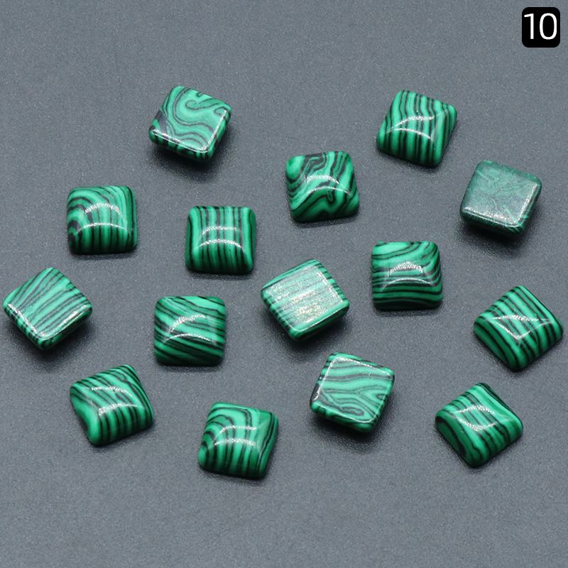 1286-10Mm anel quadrado superfície de cristal natural única superfície curva quadrada geométrica DIY jóias incrustadas acessórios de pedra solta