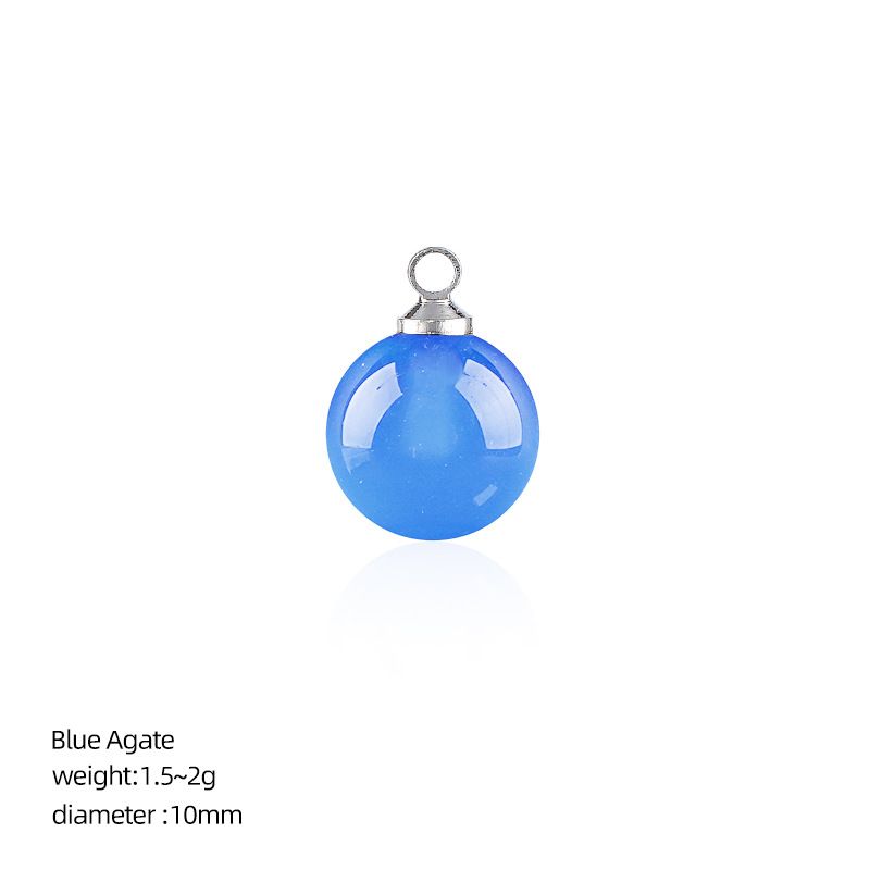 10Mm pingente de bola de pedra natural artesanal brincos pulseira colar de cristal contas soltas redondas acessórios de jóias