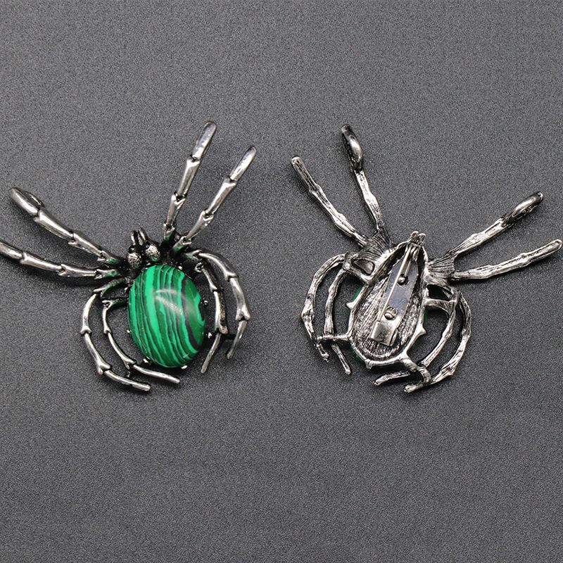 1585 Um pingente de broche de gema broche de aranha de cristal liga de ágata incrustada pingente de pedra preciosa