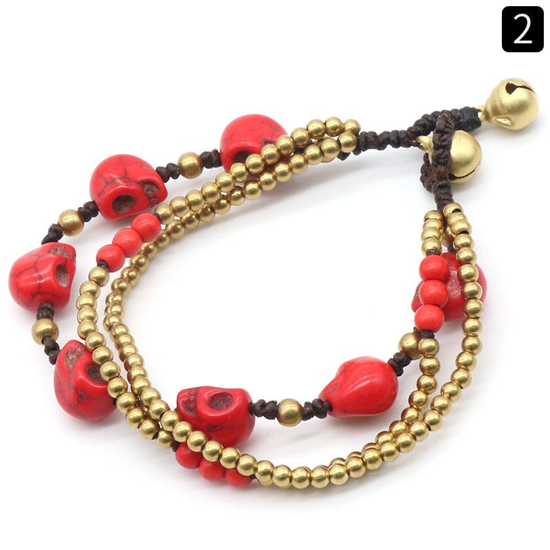 1155-Colorido Turquesa Crânio Pulseira desejo AliExpress Ebay Transfronteiriço Jóias Pulseira