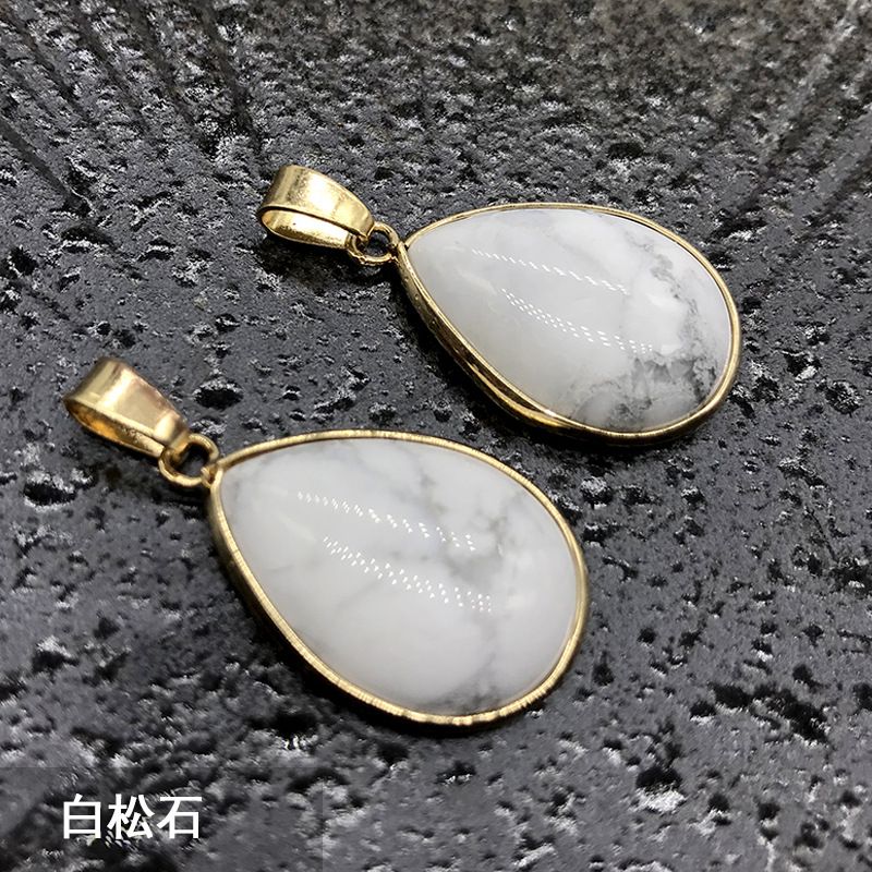 Nova venda quente, pingente de gota de água com bainha de ágata de cristal de ágata, colar de cobre turquesa.