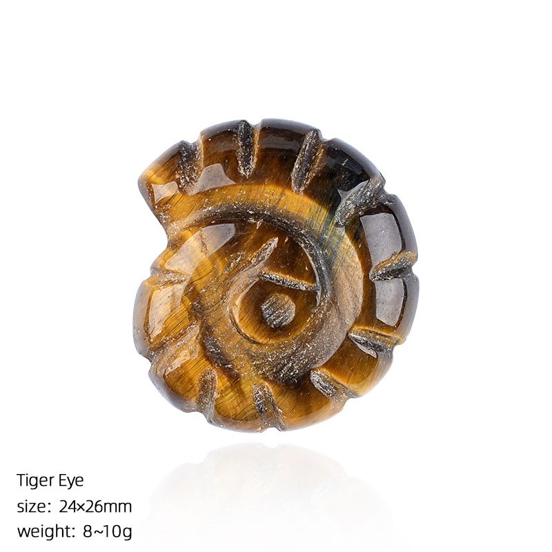 2422 Concha de cristal natural gravura tridimensional dupla face ornamento de micro-paisagem doméstica em forma de caracol concha de gema não porosa