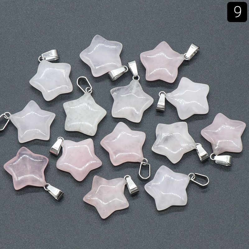 Pingente de pentagrama de 1460-20Mm, pingente de pentagrama de pedra natural semi-preciosa Brincos DIY Colar Acessórios