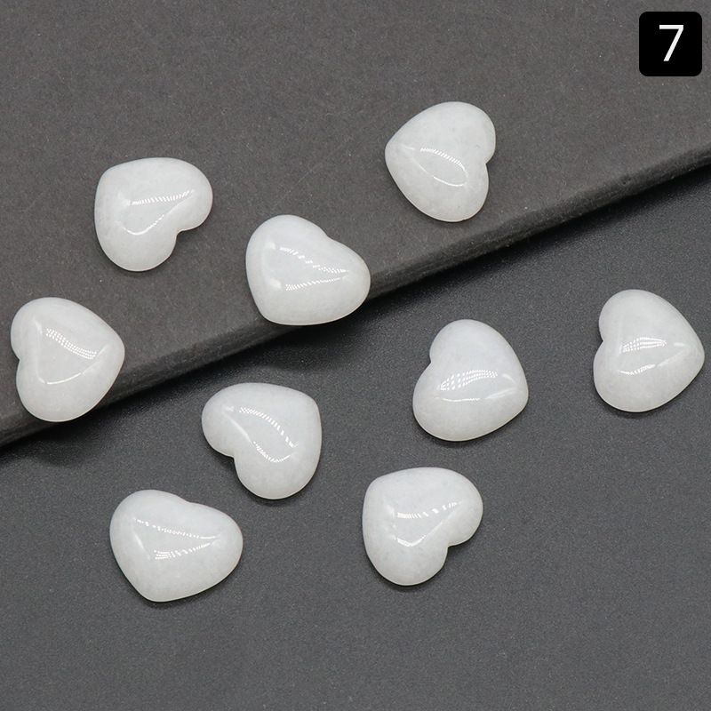 1221-15 × 18mm superfície do anel de amor, forma de coração curvado único de cristal natural, coração plano de pêssego DIY incrustado em pedra solta
