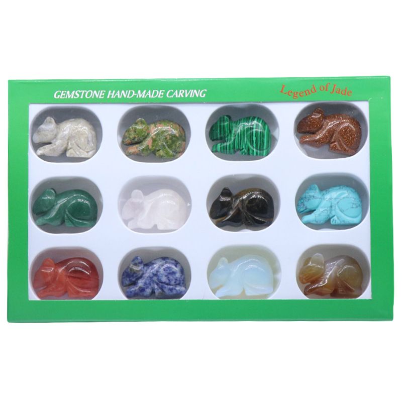 2 polegadas jóias gravadas rato cristal ágata pedra semi-preciosa animal casa pequeno ornamento artesanato