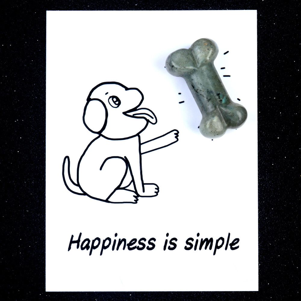 1803-Card Series Natural Crystal Agate 35mm Dog Bone Creative Fun Card Descrição do Produto: