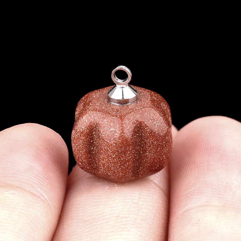 1639-10X13mm pingente de abóbora, meia pedra do tesouro de ágata de cristal abóbora gravada DIY material de jóias