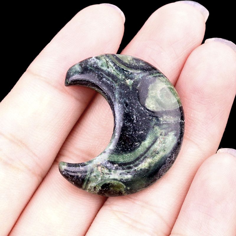 1602-30Mm lua, forma crescente de pedra de ágata de cristal natural DIY lua não porosa acessórios material