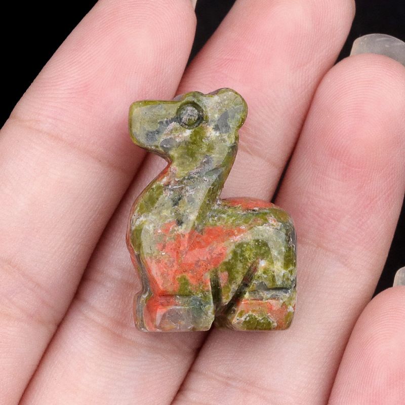 Ornamento Mini Artesanal Artesanal de Ágata Esculpido em Pedra de Caça de Cervo Ametista de 2189 polegadas