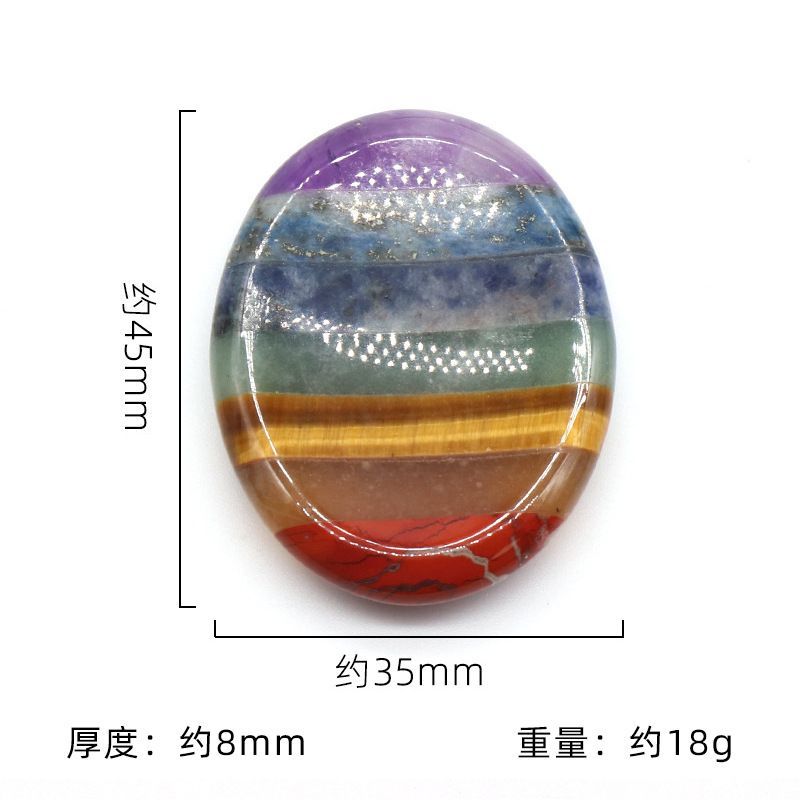 Pedra de preocupação 1207 polegar de emenda colorida, pedra de cristal natural ágata pedra de descompressão em forma de polegar