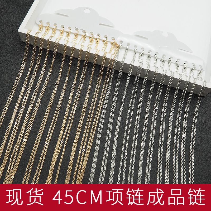 Corrente de cruz de ferro revestido de cobre de 1,8 mm Corrente de clavícula de corrente DIY Colar de jóias de 45 cm Corrente de cobre Fivela de lagosta