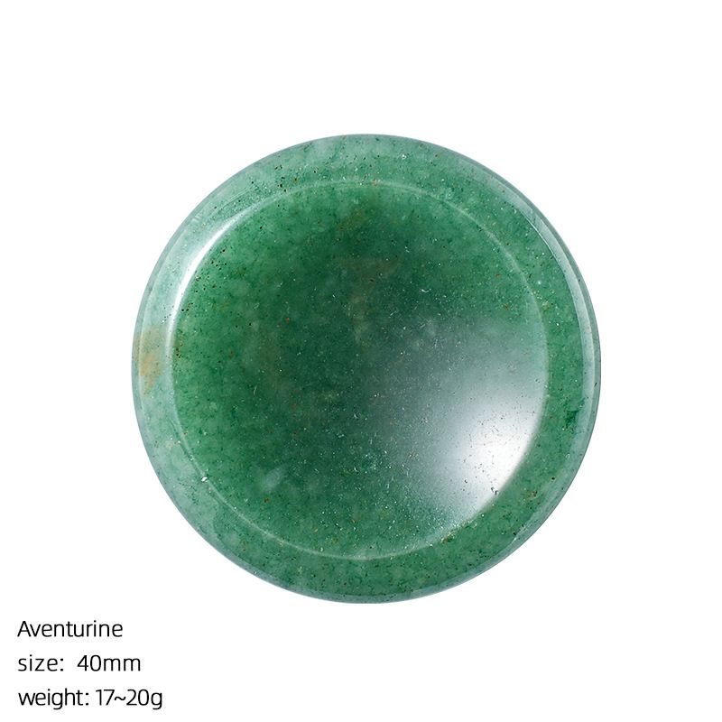 Pedra do polegar de cristal natural 40mm massagem de descompressão jogar pedra com ranhura de cristal ágata pedra de preocupação redonda