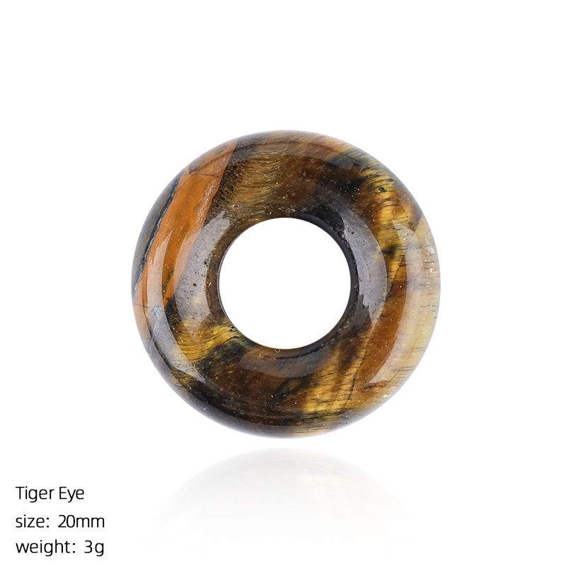 20Mm Ametista Donut Pingente Brincos DIY Pulseira Colar Anel Redondo Cristal Natural Acessórios Bagel